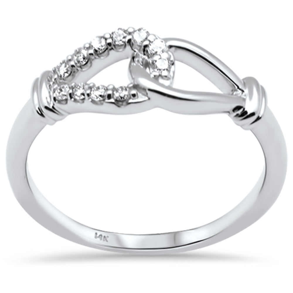 SPECIAL! .13ct G SI 14K White Gold Diamond Link Ring Band Size 6.5