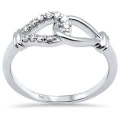 SPECIAL! .13ct G SI 14K White Gold Diamond Link Ring Band Size 6.5