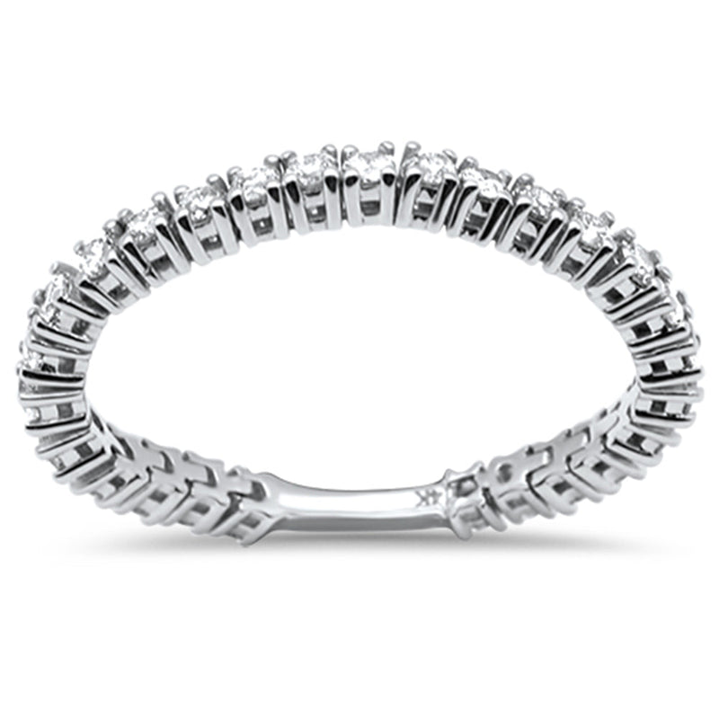 SPECIAL! .74ct G SI 14K White Gold Diamond Flexible Anniversary Ring Band Size 7