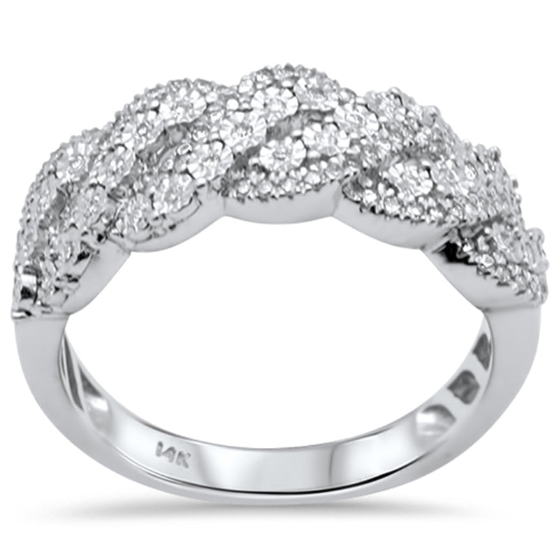 SPECIAL! .24ct G SI 14K White Gold Diamond Cuban Ring Band