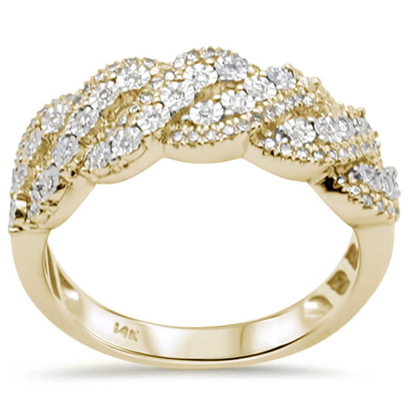 SPECIAL! .26ct G SI 14K Yellow Gold Diamond Cuban Ring Band