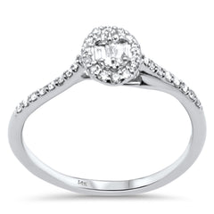 SPECIAL! .20ct G SI 14K White Gold Round & Baguette Diamonds Engagement Band Ring Size 6.5
