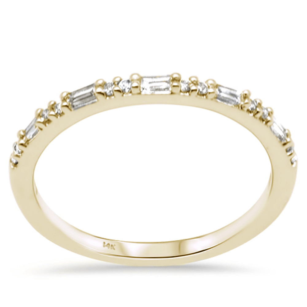 SPECIAL! .17ct G SI 14K Yellow Gold Round & Baguette Diamonds Band Ring Size 6.5