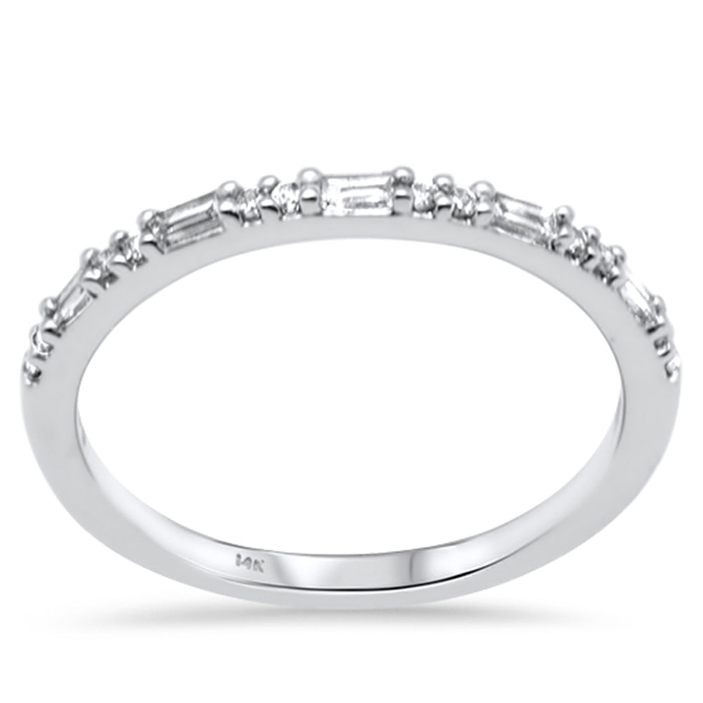SPECIAL! .17ct G SI 14K White Gold Round & Baguette Diamonds Ring Band Size 6.5