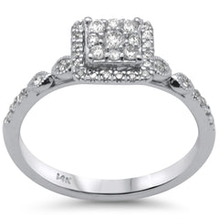 SPECIAL! .32ct G SI 14K White Gold Diamond Square Shaped Engagement Ring Size 7