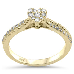 SPECIAL! .23ct G SI 14K Yellow Gold Diamond Heart Shaped Engagement Ring Size 6.5