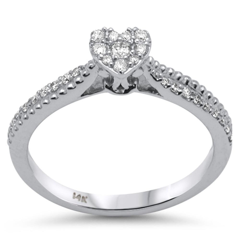 SPECIAL! .23ct G SI 14K White Gold Diamond Heart Shaped Engagement Ring Size 6.5