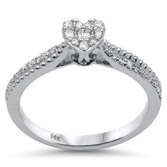 SPECIAL! .23ct G SI 14K White Gold Diamond Heart Shaped Engagement Ring Size 6.5