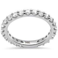 SPECIAL! 1.28ct G SI 14K White Gold Diamond Wedding Band Ring Size 6.5