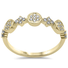 SPECIAL! .24ct G SI 14K Yellow Gold Diamond Multi Shaped Band Ring Size 6.5