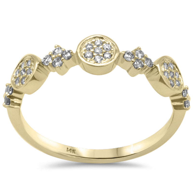 SPECIAL! .24ct G SI 14K Yellow Gold Diamond Multi Shaped Band Ring Size 6.5