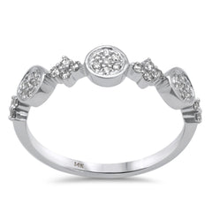 SPECIAL! .25ct G SI 14K White Gold Diamond Multi Shaped Band Ring Size 6.5