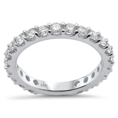 SPECIAL! 1.19ct G SI 14K White Gold Diamond Anniversary Band Ring Size 6.5