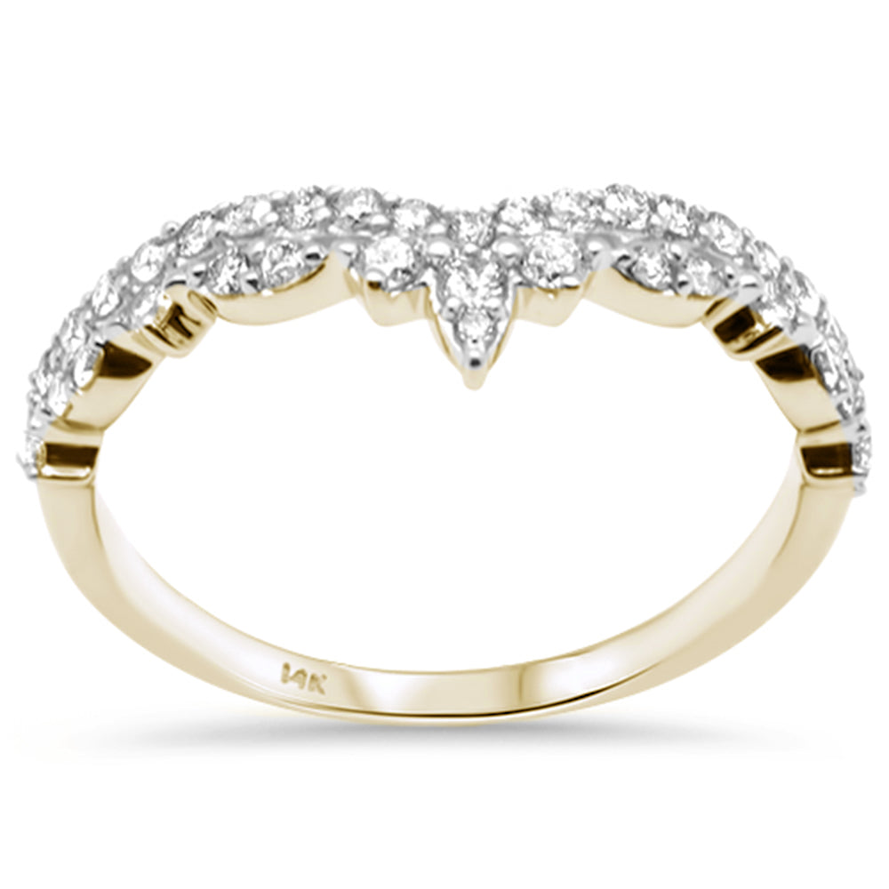 SPECIAL! .42ct G SI 14K Yellow Gold Diamond Crown Style Band Ring Size 6.5