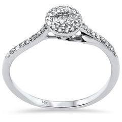 SPECIAL! .18ct G SI 14K White Gold Round & Baguette Diamond Engagement Ring Size 6.5