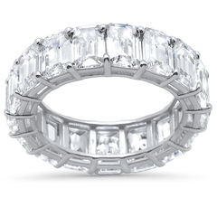 SPECIAL! 3.58ct E VVS Emerald Cut Diamonds 14kt Eternity Band Size 6.5