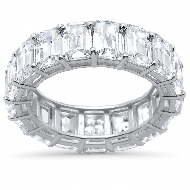 SPECIAL! 3.58ct E VVS Emerald Cut Diamonds 14kt Eternity Band Size 6.5
