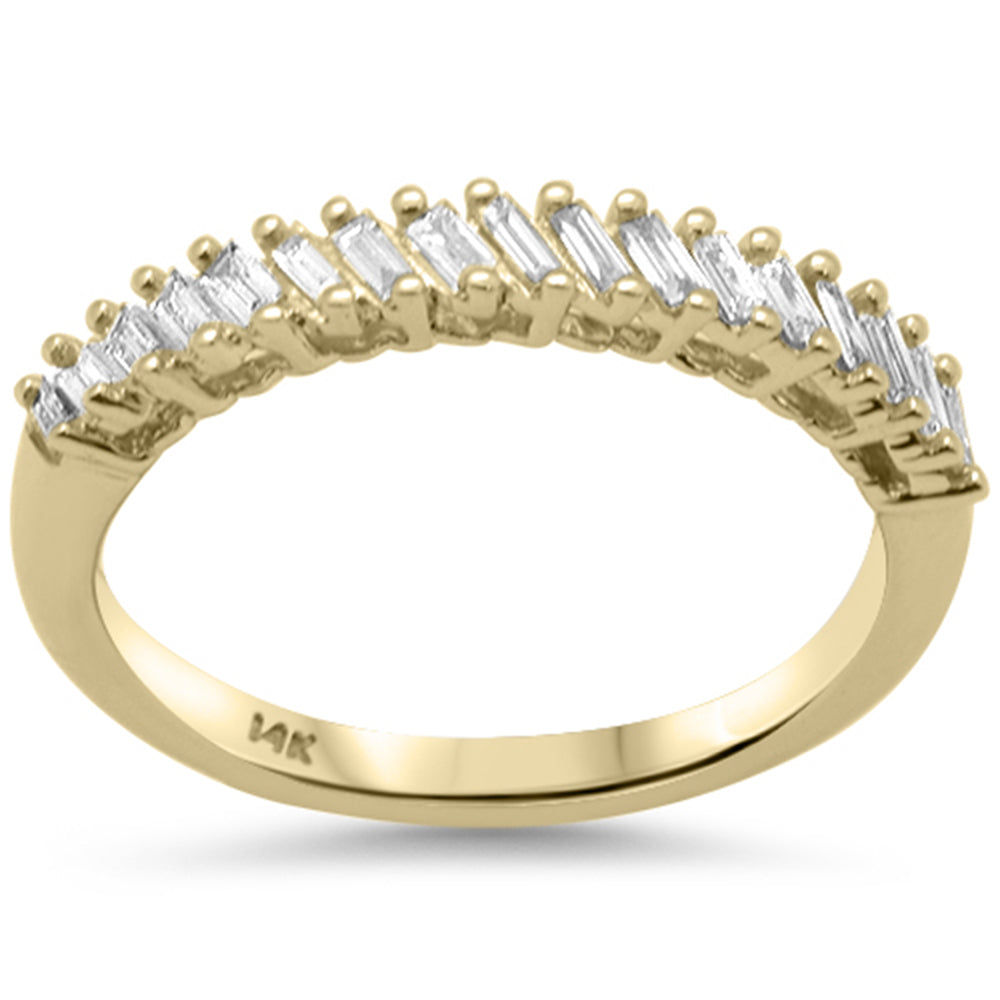 SPECIAL! .25ct G SI 14K Yellow Gold Diamond Baguette Band Ring Size 6.5