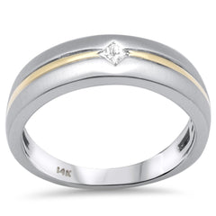 SPECIAL!.12ct G SI 14K Two Tone Gold Diamond Two Tone Band Ring Size 6.5