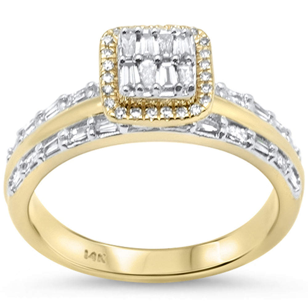 SPECIAL! .40ct G SI 14K Yellow Gold Diamond Round & Baguette Engagement Ring Size 6.5