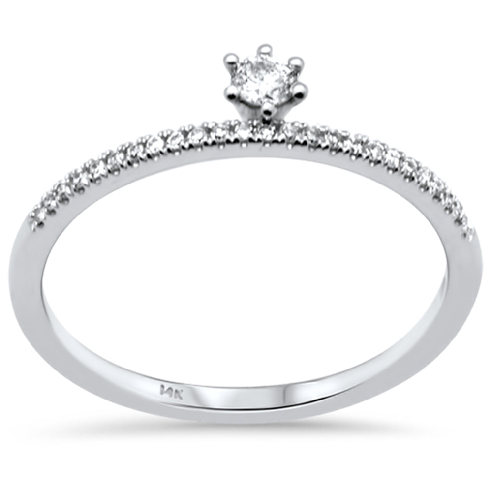 .17ct G SI 14K White Gold Diamond Promise Engagement Band Ring Size 6.5