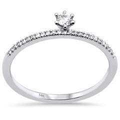 .17ct G SI 14K White Gold Diamond Promise Engagement Band Ring Size 6.5