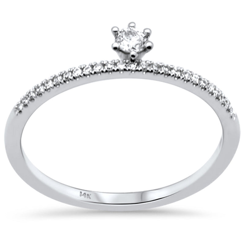 .17ct G SI 14K White Gold Diamond Promise Engagement Band Ring Size 6.5