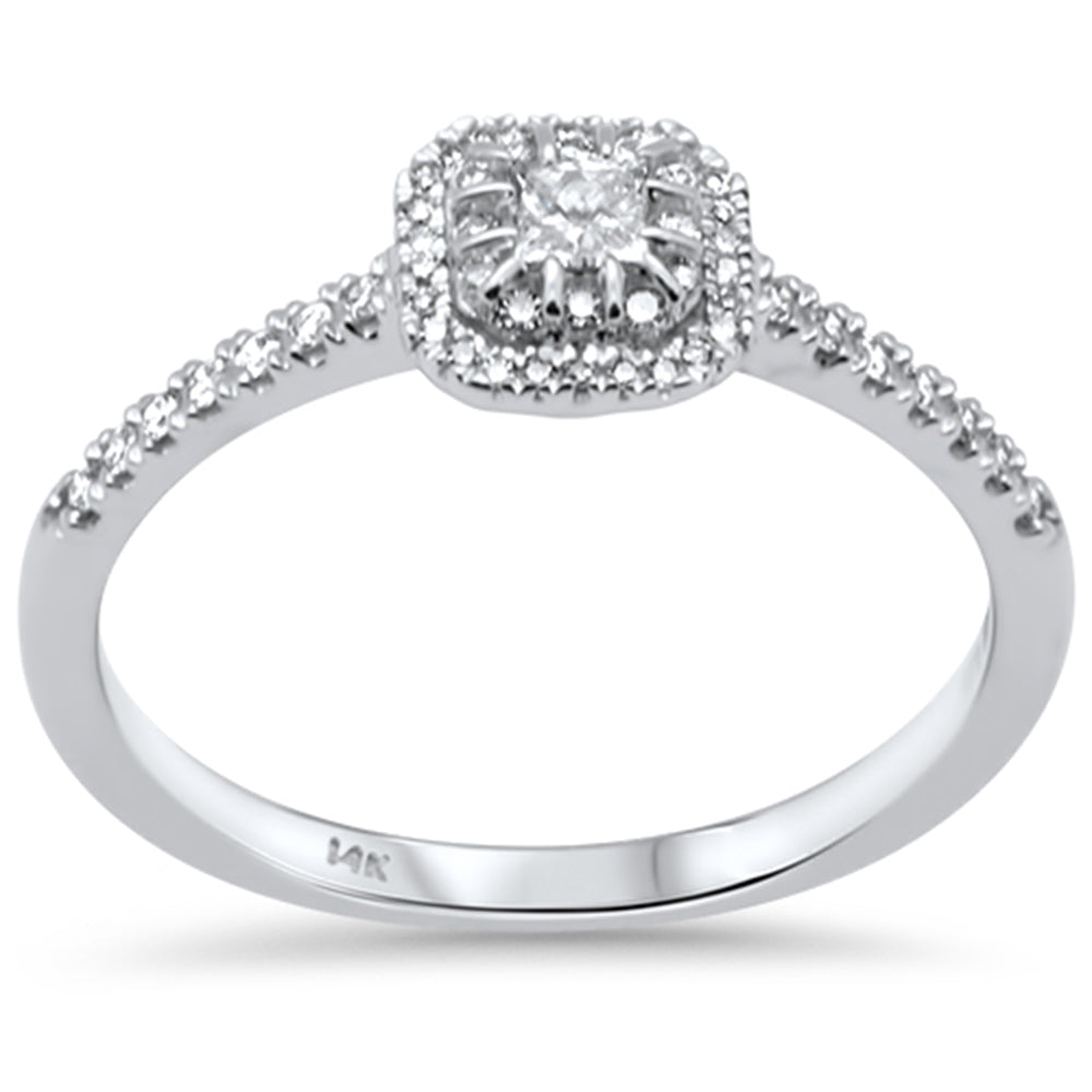 SPECIAL! .25ct G SI 14K White Gold Diamond Princess Cut & Round Diamond Engagement Ring Size 6.5