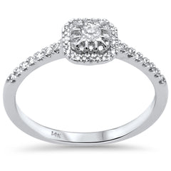 SPECIAL! .25ct G SI 14K White Gold Diamond Princess Cut & Round Diamond Engagement Ring Size 6.5
