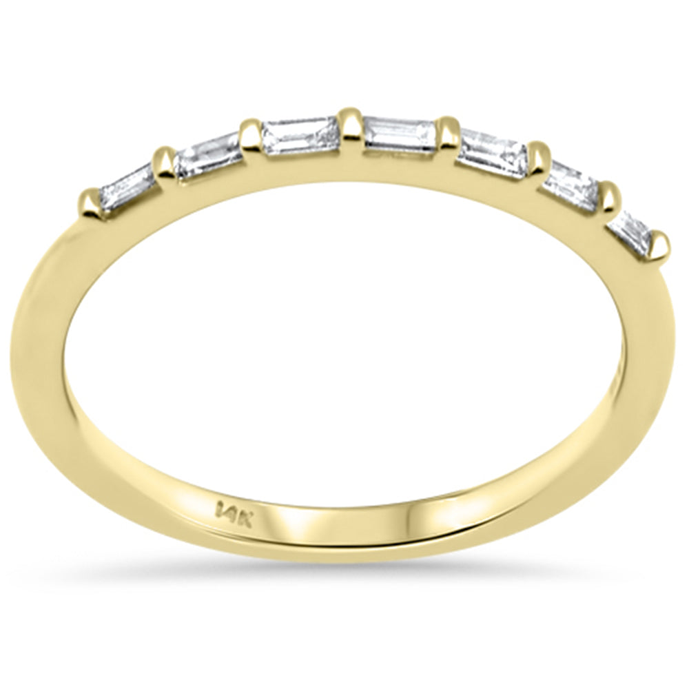 SPECIAL! .18ct G SI 14K Yellow Gold Diamond Baguette Band Ring Size 6.5