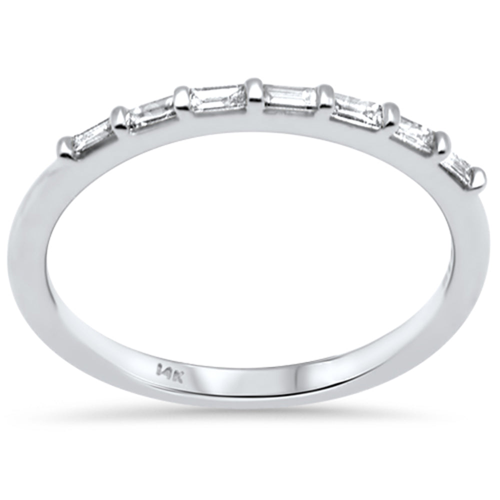 SPECIAL! .18ct G SI 14K White Gold Diamond Baguette Band Ring Size 6.5