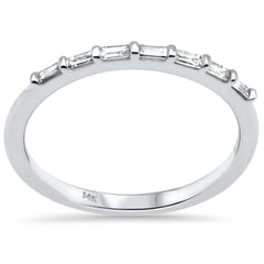 SPECIAL! .18ct G SI 14K White Gold Diamond Baguette Band Ring Size 6.5