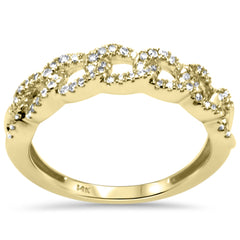 SPECIAL!.30ct G SI 14K Yellow Gold Diamond Cuban Ring Size 6.5