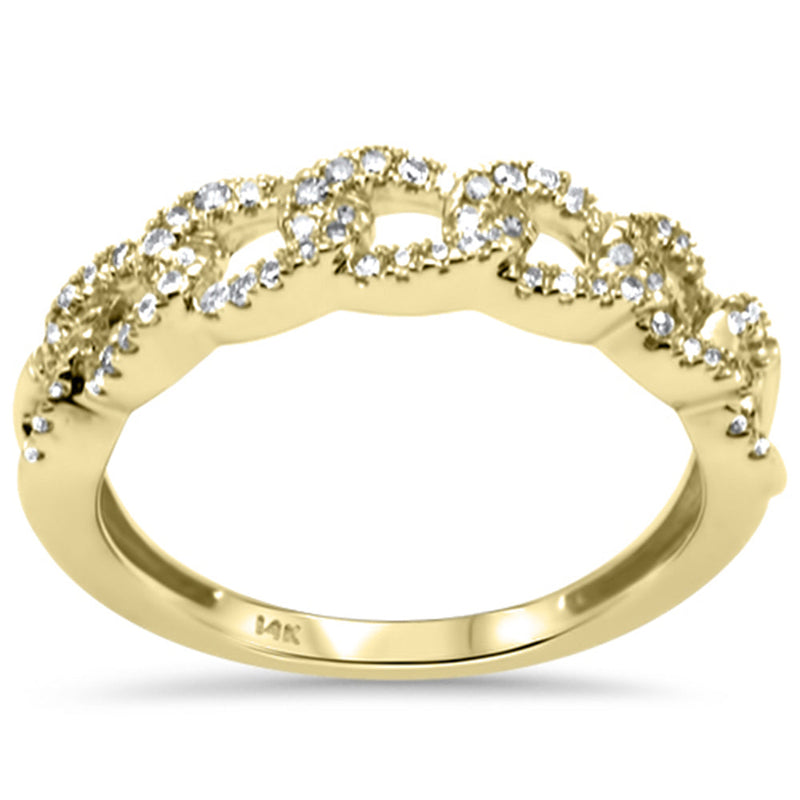 SPECIAL!.30ct G SI 14K Yellow Gold Diamond Cuban Ring Size 6.5