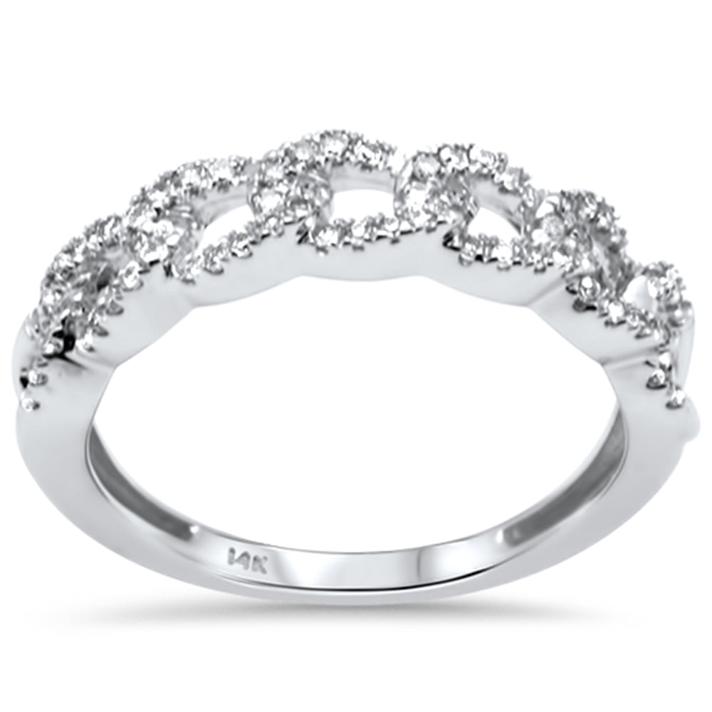 SPECIAL! .30ct G SI 14K White Gold Diamond Cuban Ring Size 6.5