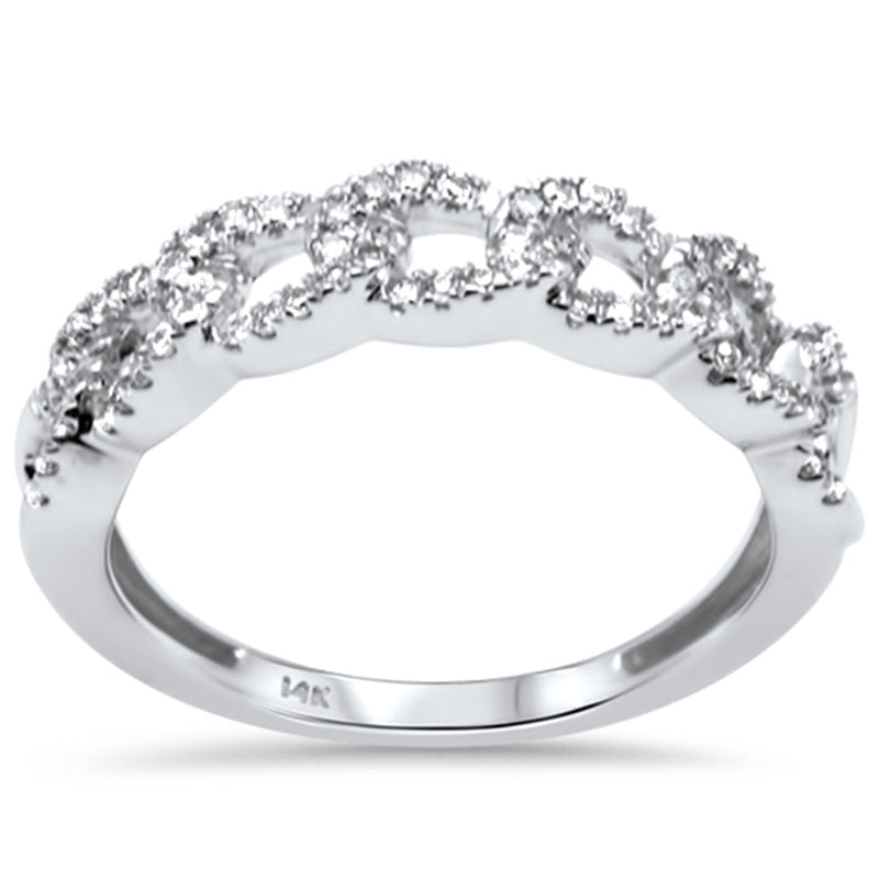 SPECIAL! .30ct G SI 14K White Gold Diamond Cuban Ring Size 6.5