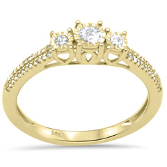 SPECIAL! .20ct G SI 14K Yellow Gold Diamond Miracle Illusion Engagement Ring Size 6.5