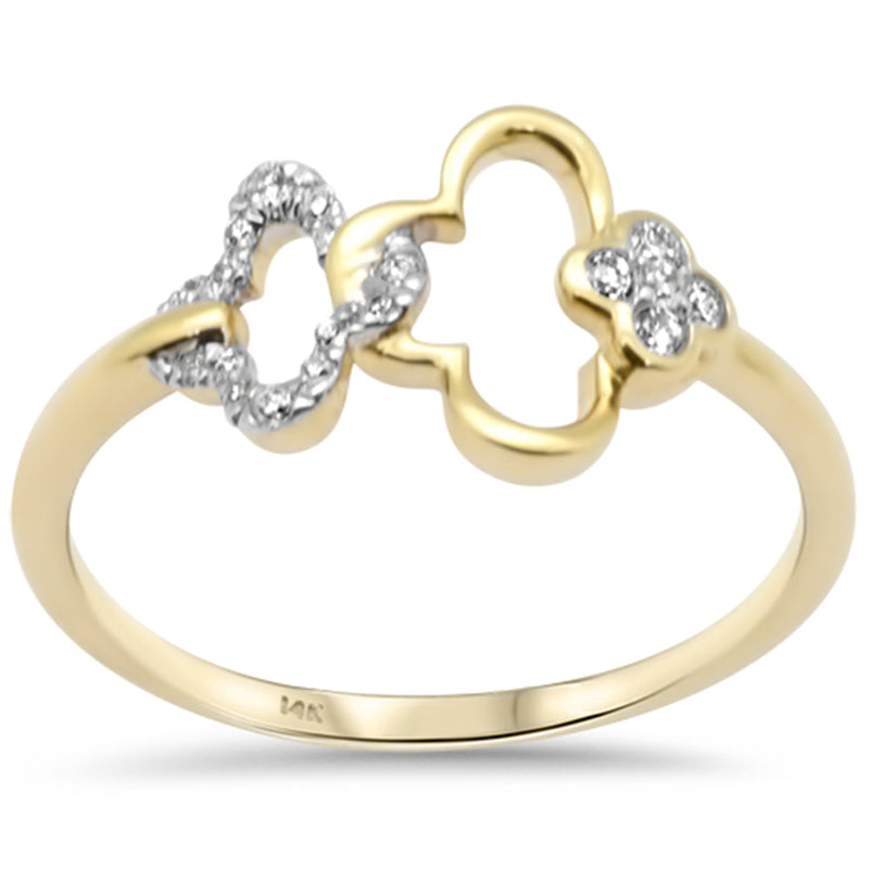 SPECIAL! .10ct G SI 14K Yellow Gold Diamond Linked Flower Ring Size 6.5