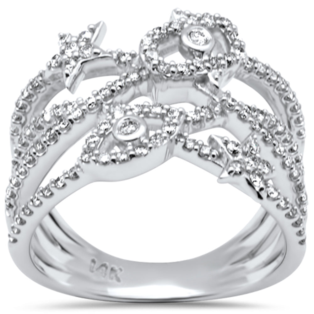 SPECIAL! .54ct G SI 14K White Gold Diamond Multi Shape Band Ring Size 6.5