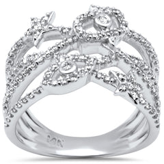 SPECIAL! .54ct G SI 14K White Gold Diamond Multi Shape Band Ring Size 6.5