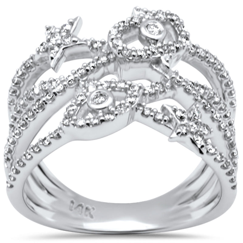 SPECIAL! .54ct G SI 14K White Gold Diamond Multi Shape Band Ring Size 6.5