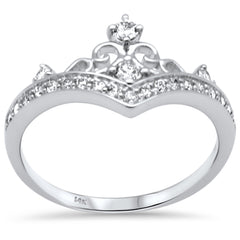 SPECIAL! .33ct G SI 14K White Gold Diamond Crown Band Ring Size 6.5