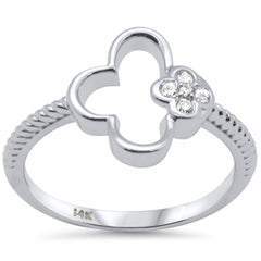 SPECIAL! .07ct G SI 14K White Gold Diamond Flower Ring Size 6.5