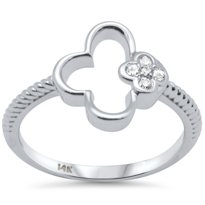 SPECIAL! .07ct G SI 14K White Gold Diamond Flower Ring Size 6.5