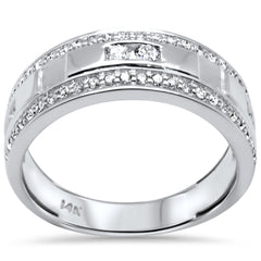 SPECIAL!.77ct G SI 14K White Gold Diamond Men's Band Ring Size 10