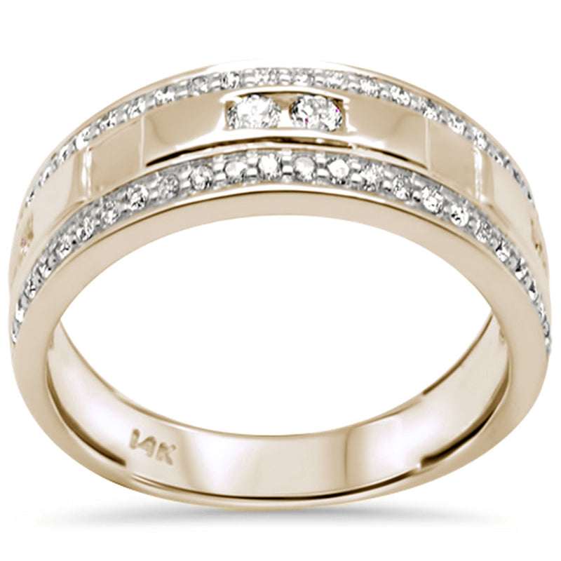 SPECIAL!.76ct G SI 14K Yellow Gold Diamond Men's Band Ring Size 10