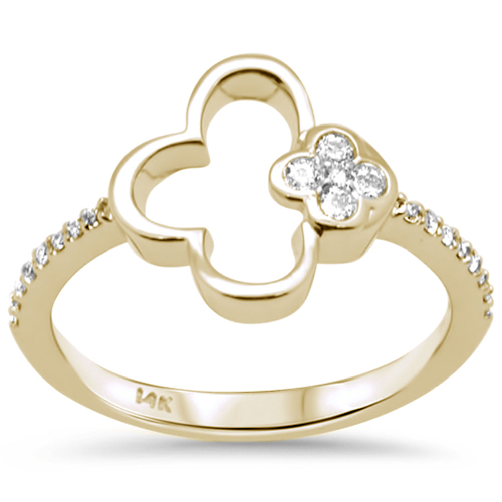 SPECIAL! .16ct G SI 14K Yellow Gold Diamond Flower Band Ring Size 6.5