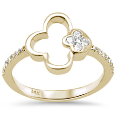 SPECIAL! .16ct G SI 14K Yellow Gold Diamond Flower Band Ring Size 6.5