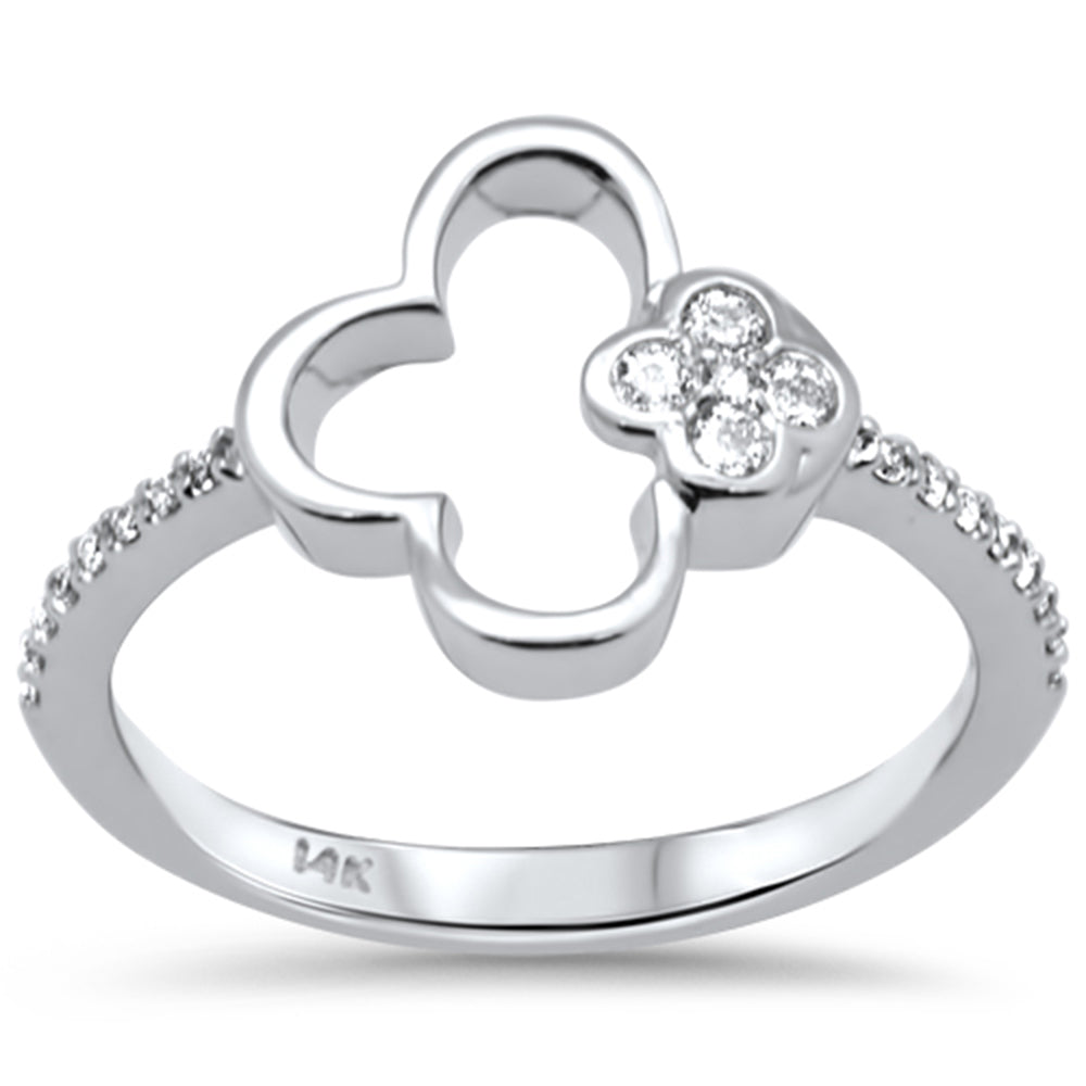 SPECIAL! .16ct G SI 14K White Gold Diamond Flower Band Ring Size 6.5
