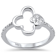 SPECIAL! .16ct G SI 14K White Gold Diamond Flower Band Ring Size 6.5